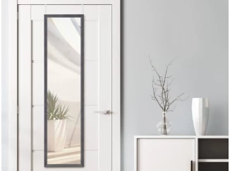 Závesné zrkadlo na dvere Bea 30x120 cm, čierne