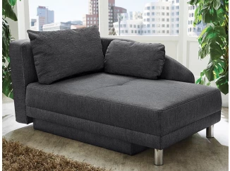 Pohovka s bočnou opierkou Roy, šedá tkanina, rozkládacia