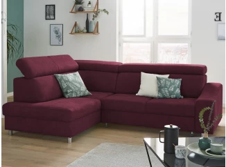 Rohová sedacia súprava Brico, fialová lila látka, ľavý roh