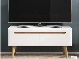 Televízna skrinka Nordi, 107 cm, dub riviera/biely lesk