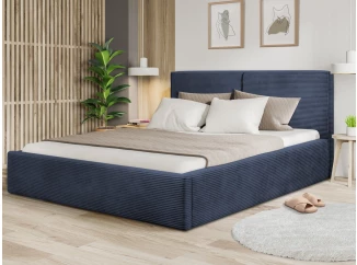 Posteľ Inez 180x200 cm, námornicka modrá šrukturovaná látka