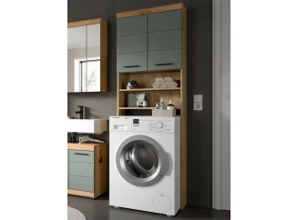 Úložná skrinka nad práčku Scout, dub artisan/šalviovo zelená