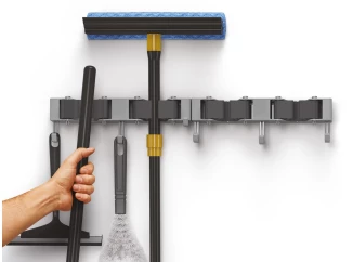 Nástenný držiak na metly a náradie (2 ks) Hang-up 4, šedý