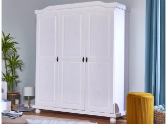 Šatníková skriňa Bastian, bielená borovica