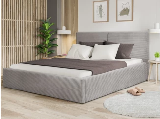 Posteĺ Inez 180x200 cm, svetlo šedá štrukturovaná látka