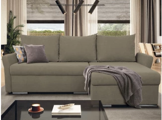 Rohová sedačka Dexter, svetlo hnedá látka