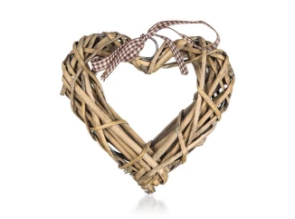 Dekorácia Ratanové srdce, 15x15 cm
