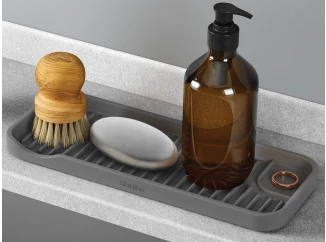 Organizér/odkvapkávač k drezu Tidy-Mat 23x9 cm, šedý