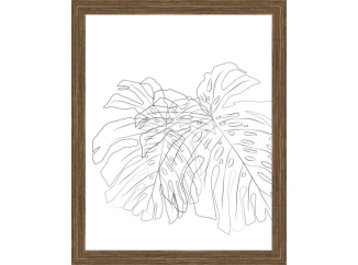 Rámovaný obraz Nordic listy, 20x25 cm