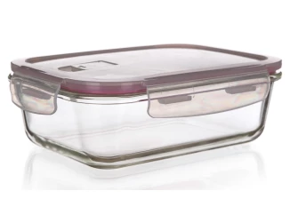 Dóza na potraviny Lora 1450 ml, bordó, sklo