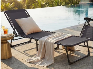 Záhradné lehátko Bielfeld, čierne