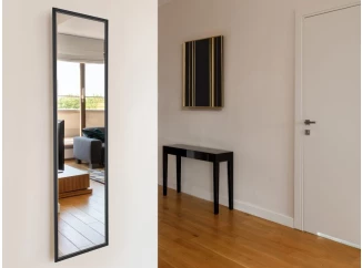 Nástenné zrkadlo Nadine 33,5x125 cm, čierno-zlaté, perlový dekor