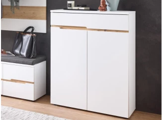 Botník so zásuvkou Memphis, biely/dub artisan