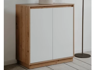 Skrinka Dallas, 79 cm, dub artisan/lesklá biela