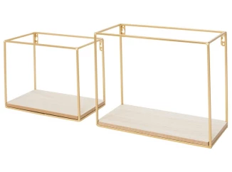 Set 2 ks políc Duraline, mosadzný kov