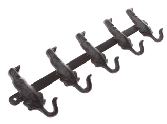 Nástenný vešiak Liatinoví psíci, 5x háčik