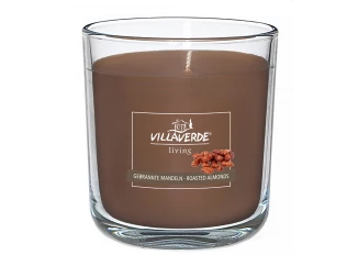 Vonná sviečka v skle Pražené mandle 9 cm, hnedá