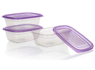 Súprava dóz na potraviny (3 ks) Accasa 1,25 l, fialová