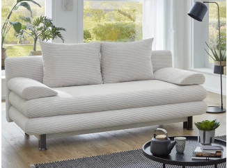 Rozkladacia pohovka Bert, krémová strukturovaná látka