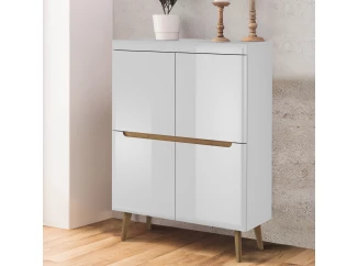 Úložná skrinka Nordi, dub riviéra/biely lesk