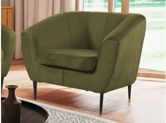 Kreslo Olivio, machovo zelená zamatová látka