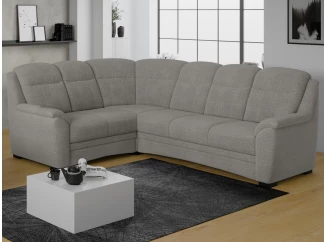 Rohová sedacia súprava Bruno, svetlo šedá látka, ľavý roh