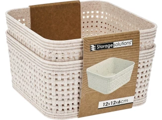 Úložný košík (2 ks) 12x12 cm, béžový