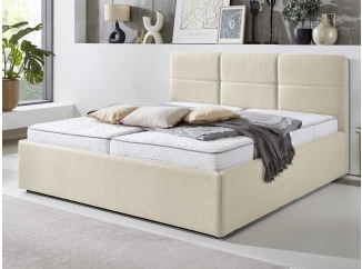 Posteľ Domango 140x200 cm, béžová látka
