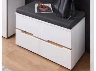 Predsieňová lavica na topánky Memphis, biely/dub artisan