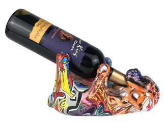 Dekoračný držiak na víno Graffiti pes, 24x14 cm