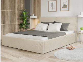 Posteľ Inez 180x200 cm, krémová štruktúrovaná látka