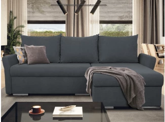 Rohová sedačka Dexter, tmavo šedá látka