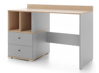 Písací stôl so šuplíkmi Room, dub biscuit/sivý