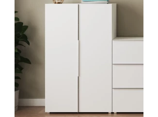Viacúčelová šatníková skriňa / botník Oreso 76 cm, biela