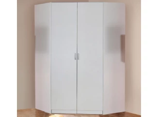 Rohová šatníková skriňa Bremen, biela