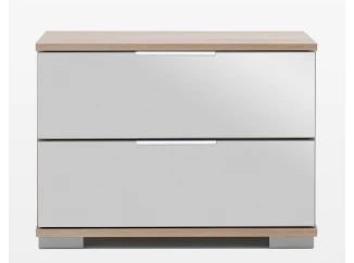 Nočný stolík Easy Plus, dub sonoma/zrkadlo