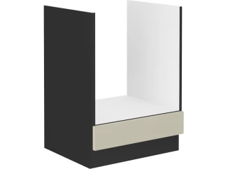 Kuchynská skrinka pre vstavanú rúru Arona, 60 cm, kašmírová/čierna