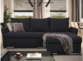 Rohová sedačka Dexter, čierna látka