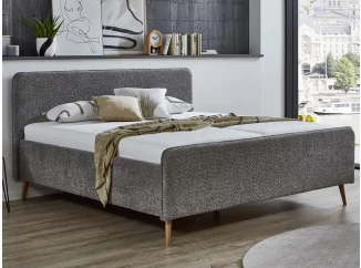 Posteľ Herning 180x200 cm, šedá štruktúrovaná látka