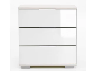 Nočný stolík Easy Plus, biely/biele sklo