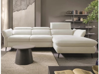 Rohová sedacia súprava Mango, krémová látka, pravý roh