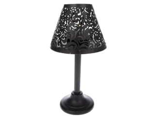 Svietnik tvar lampa, čierny kov