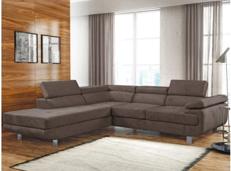 Rohová sedacia súprava Lotos, hnedá látka, ľavý roh