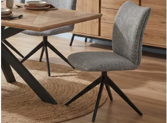 Otočná jedálenská stolička Kassandra, holubia šedá tkanina