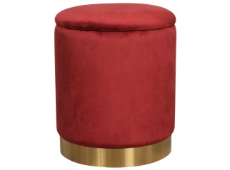 Taburet Glamio, červený/zlatý