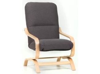 Kreslo Nela, tmavo šedá látka/buk