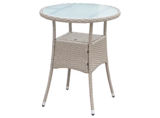 Okrúhly záhradný stolík Alford, 60 cm, béžový