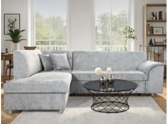 Rohová sedacia súprava Bernett, holubia sivá látka, ľavý roh
