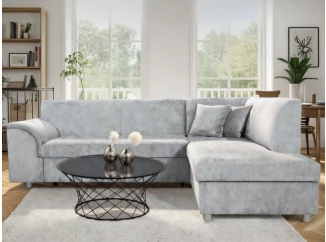 Rohová sedacia súprava Bernett, holubia sivá látka, pravý roh