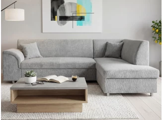 Rohová sedacia súprava Bernett, holubia sivá látka, pravý roh